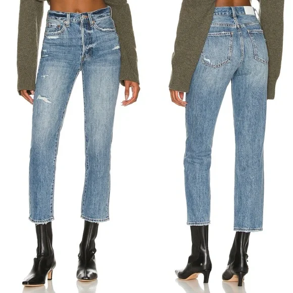 Pistola Charlie High Rise Straight Leg Ankle Length Button Fly Denim Wom… - Picture 16 of 16